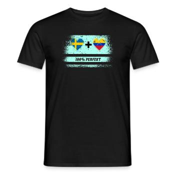 Venezuela et Suède 100% parfait / cadeau - T-shirt homme - noir - Devant - AI Model Male 178 light (178cm)