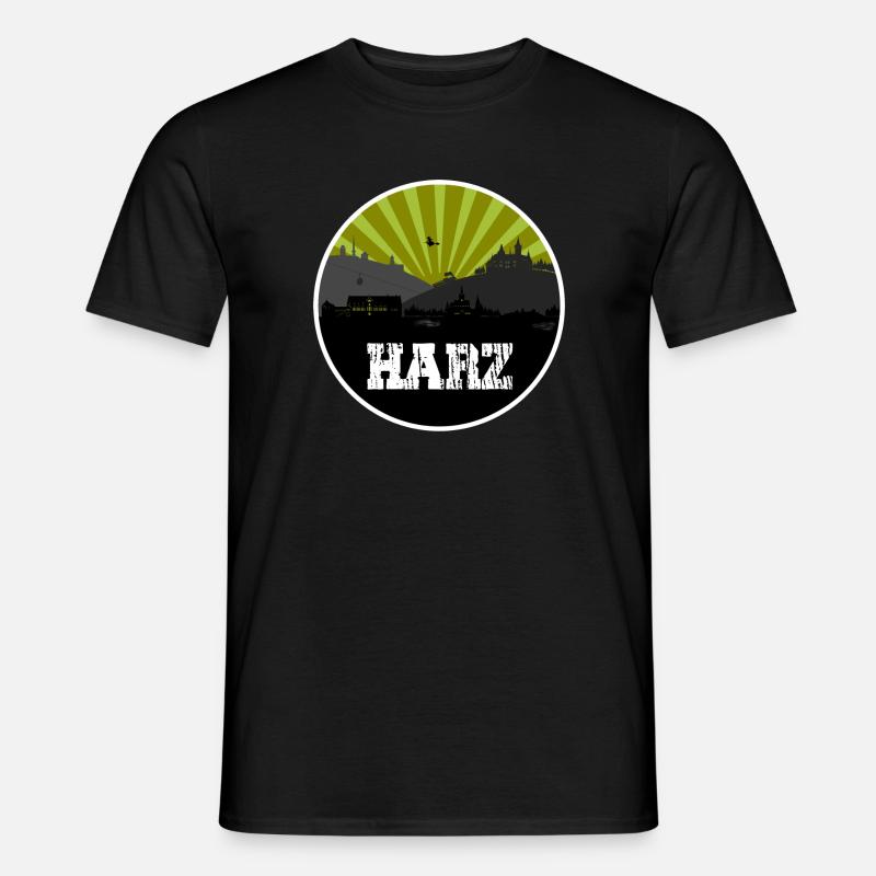 Harz Retro Skyline - Männer T-Shirt - Schwarz