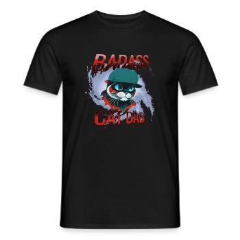 Chat, propriétaire de chat, père chat - T-shirt homme - noir - Devant - AI Model Male 178 light (178cm)