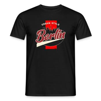 Berlin Urban Stil Retro Schrift - Männer T-Shirt - Schwarz - Vorne - AI Model Male 178 light (178cm)