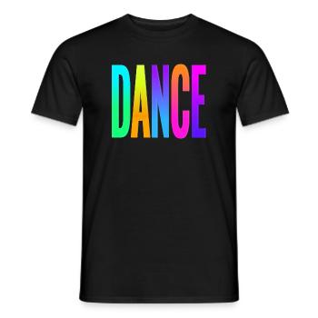 Rainbow Gradient Dance Typography - Men's T-Shirt - black - Front - AI Model Male 178 light (178cm)