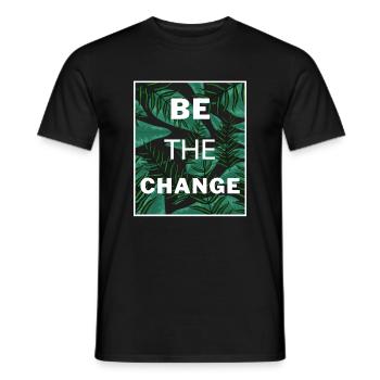 Be The Change Tropical Mindset Nature Tee - Männer T-Shirt - Schwarz - Vorne - AI Model Male 178 light (178cm)
