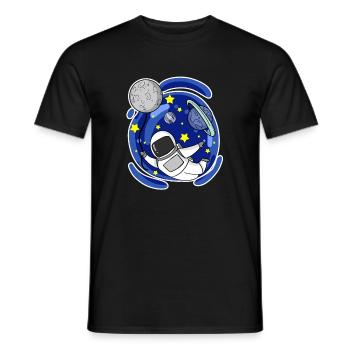 Astronaut in space - Astronaut motif for children - Men's T-Shirt - black - Front - AI Model Male 178 light (178cm)
