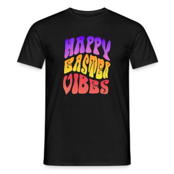 Happy Easter Vibes Frohes Osterfest - Men's T-Shirt - black - Front - AI Model Male 178 light (178cm)