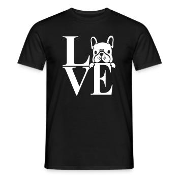 Love French Bulldog - Men's T-Shirt - black - Front - AI Model Male 178 light (178cm)
