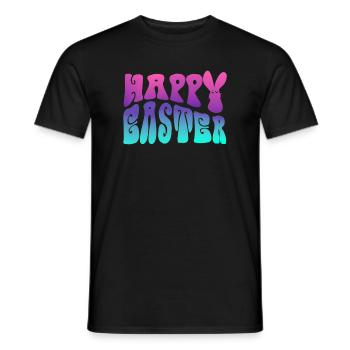 Happy Easter lettering - Men's T-Shirt - black - Front - AI Model Male 178 light (178cm)