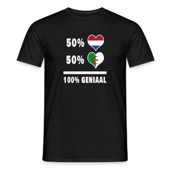 Algeria and the Netherlands 100% Genius Flag - Men's T-Shirt - black - Front - AI Model Male 178 light (178cm)
