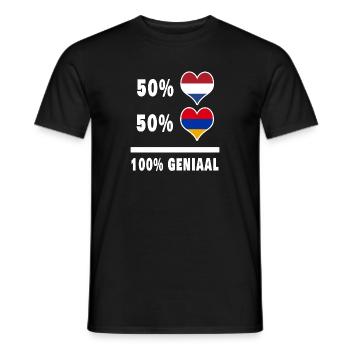 Armenia and the Netherlands 100% Genius Flag - Men's T-Shirt - black - Front - AI Model Male 178 light (178cm)