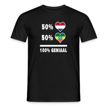 Ethiopia and the Netherlands 100% Genius Flag - Men's T-Shirt - black - Front - AI Model Male 178 light (178cm)