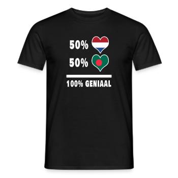 Bangladesh and The Netherlands 100% Genius Flag - Men's T-Shirt - black - Front - AI Model Male 178 light (178cm)