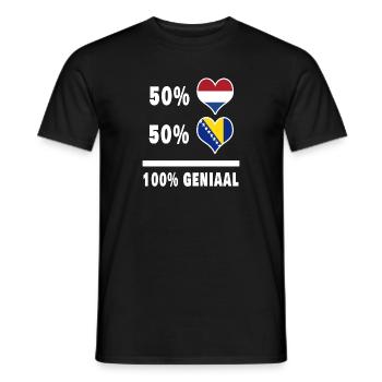 Bosnie et Pays-Bas 100% Genius Flag - T-shirt homme - noir - Devant - AI Model Male 178 light (178cm)