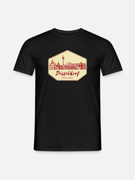 Dusseldorf Skyline Badge - Men's T-Shirt - black