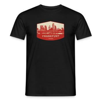 Badge rouge de la Skyline de Francfort - T-shirt homme - noir - Devant - AI Model Male 178 light (178cm)