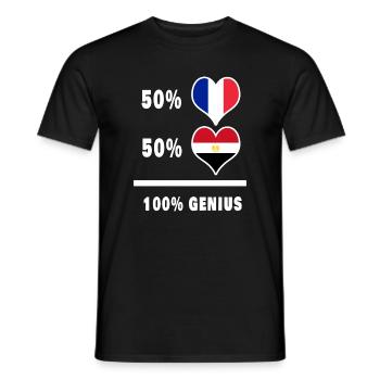 Égypte et France 100% génial Drapeaux Design - T-shirt homme - noir - Devant - AI Model Male 178 light (178cm)