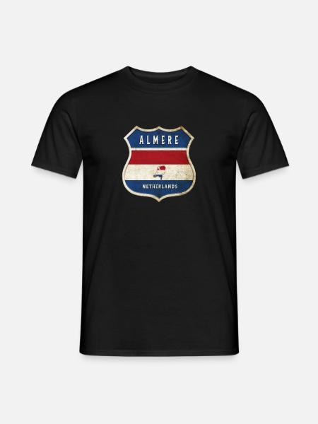 Design du blason d'Almere, Pays-Bas - T-shirt homme - noir
