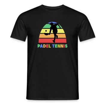 Sport Padel Tennis Balles de loisir Raquettes - T-shirt homme - noir - Devant - AI Model Male 178 light (178cm)