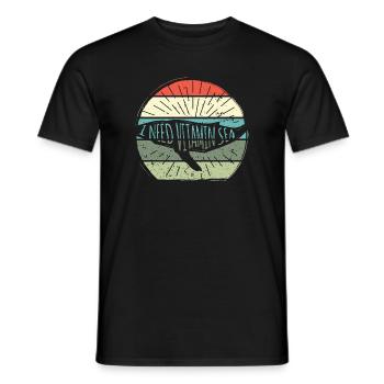 Insigne Vitamin Sea Retro Sun - T-shirt homme - noir - Devant - AI Model Male 178 light (178cm)