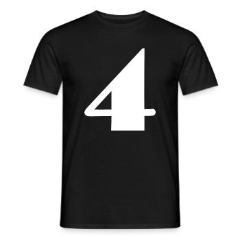 4.4 YEARS,4TH BIRTHDAY,4 YEARS ANNIVERSARY - Men's T-Shirt - black - Front - AI Model Male 178 light (178cm)