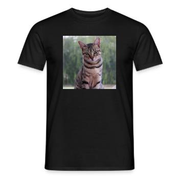 Katze Kätzchen Poster quadratisch Katzenposter - Männer T-Shirt - Schwarz - Vorne - AI Model Male 178 light (178cm)