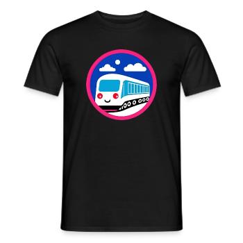 Locomotive, train, chemin de fer - T-shirt homme - noir - Devant - AI Model Male 178 light (178cm)