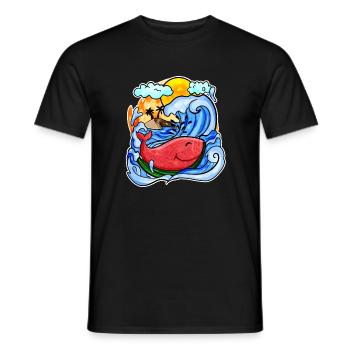 Baleine pastèque - T-shirt homme - noir - Devant - AI Model Male 178 light (178cm)