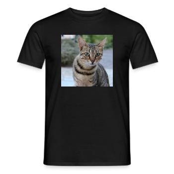 Katze Kätzchen Poster quadratisch Katzenposter - Männer T-Shirt - Schwarz - Vorne - AI Model Male 178 light (178cm)