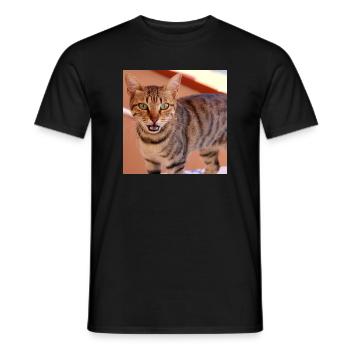 Cat Kitten Poster Square Cat Poster - Men's T-Shirt - black - Front - AI Model Male 178 light (178cm)