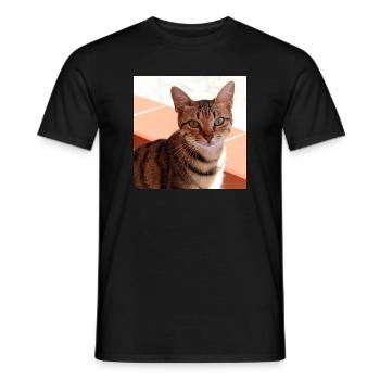 Katze Kätzchen Poster quadratisch Katzenposter - Männer T-Shirt - Schwarz - Vorne - AI Model Male 178 light (178cm)
