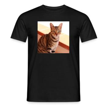 Chat chaton affiche chat carré affiche - T-shirt homme - noir - Devant - AI Model Male 178 light (178cm)