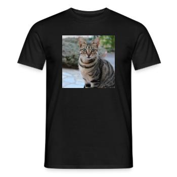 Chat chaton affiche chat carré affiche - T-shirt homme - noir - Devant - AI Model Male 178 light (178cm)