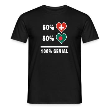 Bangladesch und Schweiz 100% Genial Flagge - Männer T-Shirt - Schwarz - Vorne - AI Model Male 178 light (178cm)