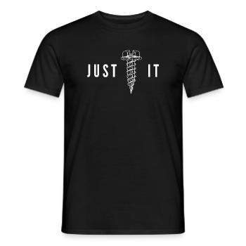 Just Screw It Screwdriver Humor DIY Statement - Men's T-Shirt - black - Front - AI Model Male 178 light (178cm)