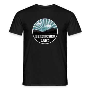 Bergisches Land Skyline Blue Hour - Men's T-Shirt - black - Front - AI Model Male 178 light (178cm)