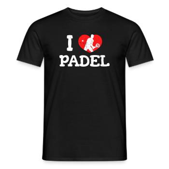 Spieler Ich Liebe Padel Statement Padelspiel Herz - Männer T-Shirt - Schwarz - Vorne - AI Model Male 178 light (178cm)
