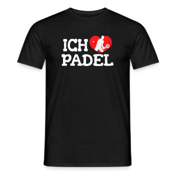 Ich Liebe Padel Herz Statement Schläger Tennis - Männer T-Shirt - Schwarz - Vorne - AI Model Male 178 light (178cm)
