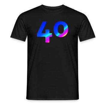 feiern, 40 blauer farbverlauf mit bunten Farben - Männer T-Shirt - Schwarz - Vorne - AI Model Male 178 light (178cm)