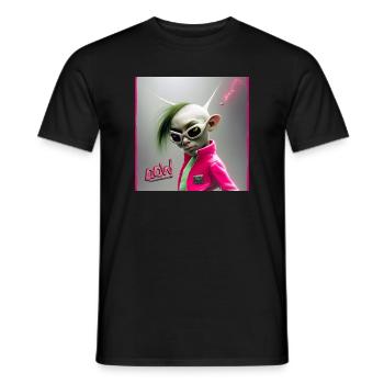 Punk Alien Neon-Jacke – Punkiger Alien 01 - Männer T-Shirt - Schwarz - Vorne - AI Model Male 178 light (178cm)
