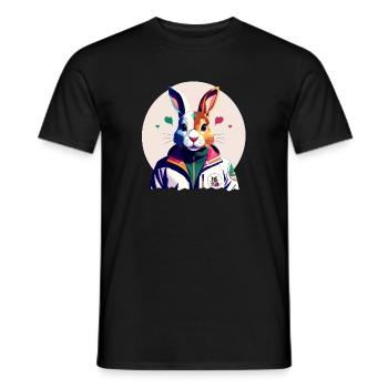 Bunny, Easter Bunny - Men's T-Shirt - black - Front - AI Model Male 178 light (178cm)