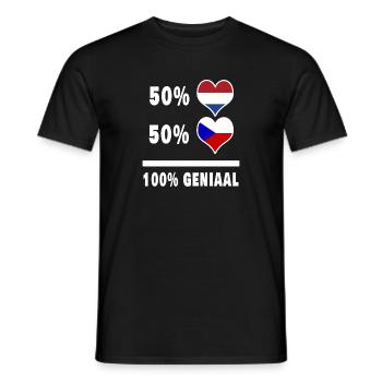 République tchèque et Pays-Bas 100% Genius Vl - T-shirt homme - noir - Devant - AI Model Male 178 light (178cm)