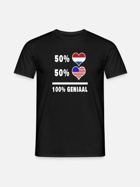 USA und Niederlande 100% Genius Flagge - Männer T-Shirt - Schwarz