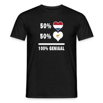 Zypern und die Niederlande 100% Genius Flagge - Männer T-Shirt - Schwarz - Vorne - AI Model Male 178 light (178cm)