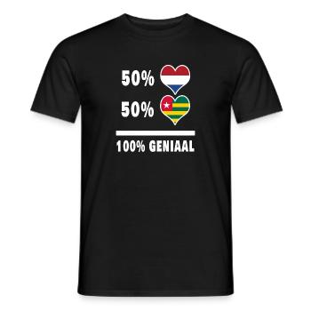 Drapeau 100% Genius du Togo et des Pays-Bas - T-shirt homme - noir - Devant - AI Model Male 178 light (178cm)
