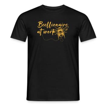 Beellionaire at Work - Men's T-Shirt - black - Front - AI Model Male 178 light (178cm)