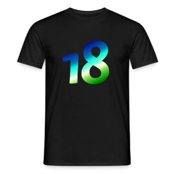 kleidung geburtstag, 18 karibischer Farbverlauf - Männer T-Shirt - Schwarz - Vorne - AI Model Male 178 light (178cm)