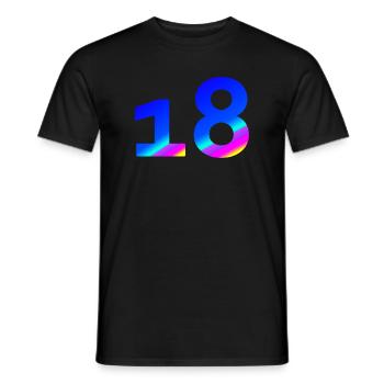 verschenken, 18 blauton mit Farbverlauf - Männer T-Shirt - Schwarz - Vorne - AI Model Male 178 light (178cm)
