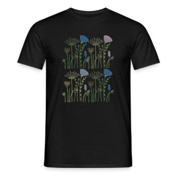 Dried flowers flower meadow - Men's T-Shirt - black - Front - AI Model Male 178 light (178cm)