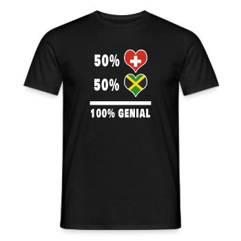 Jamaïque et Suisse 100% Awesome Flag - T-shirt homme - noir - Devant - AI Model Male 178 light (178cm)