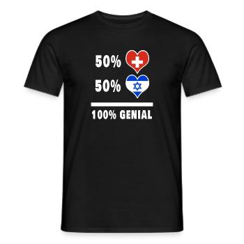 Israël et Suisse 100% Awesome Flag - T-shirt homme - noir - Devant - AI Model Male 178 light (178cm)