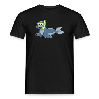 Seal Diver Snorkel Diving - Men's T-Shirt - black - Front - AI Model Male 178 light (178cm)