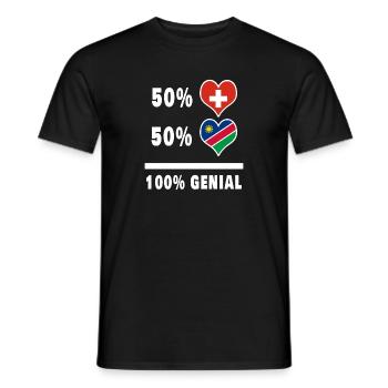 Namibia and Switzerland 100% Genial Flag - Men's T-Shirt - black - Front - AI Model Male 178 light (178cm)